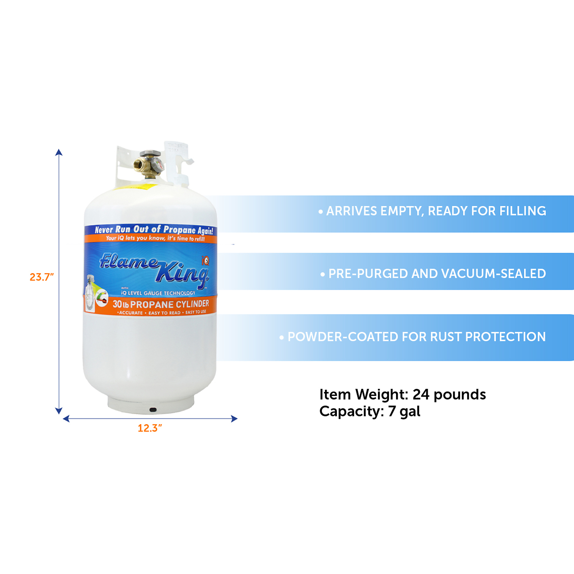 Flame King, 30 lb cylinder w/opd & gauge, YSN330
